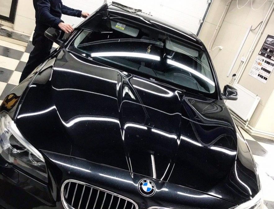 Бронирование фар, тонировка передних стекол и бережная мойка авто — BMW 5 серии